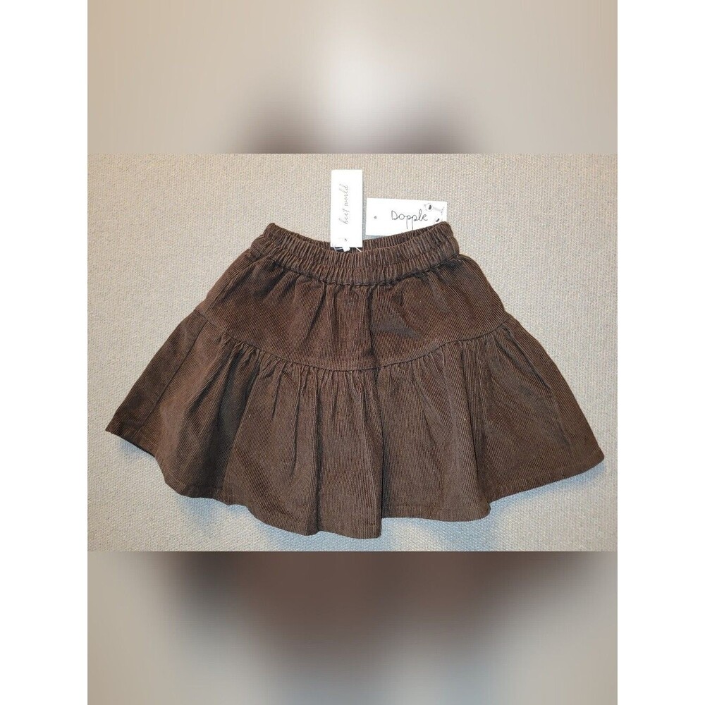 Best World Size 2-3 Years Brown Tiered Corduroy Skirt NWT